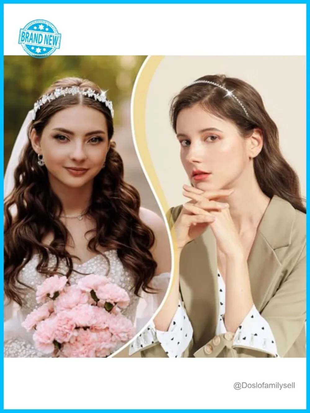 4 Pcs Rhinestone Headband Set - Bridal Crystal Tiara Crown Hair Accessories for